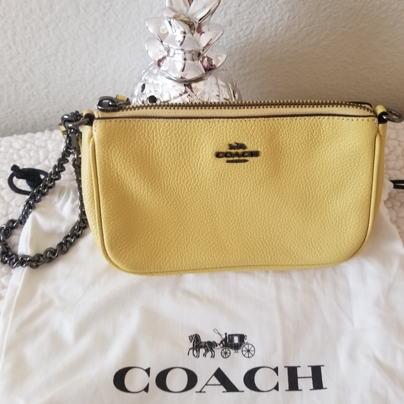 Coach Handbags - COACH Nolita Wristlet or Small Arm Bag Yellow NWOT